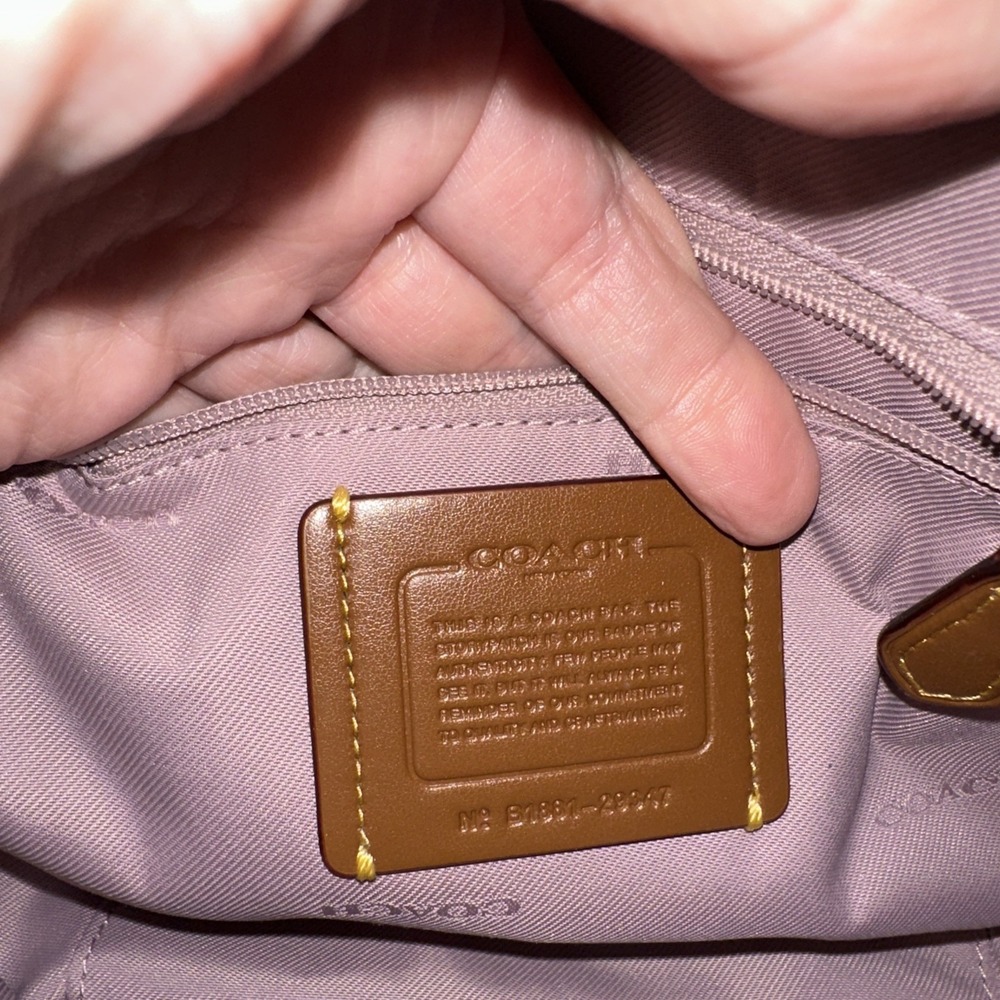 Coach Women's Crossbody Purse Pink B1881-29347 Floral Leather Zipper Chain - Picture 7 of 7